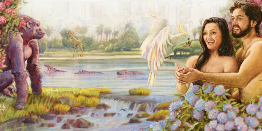 Adam and Eve in the garden of Eden