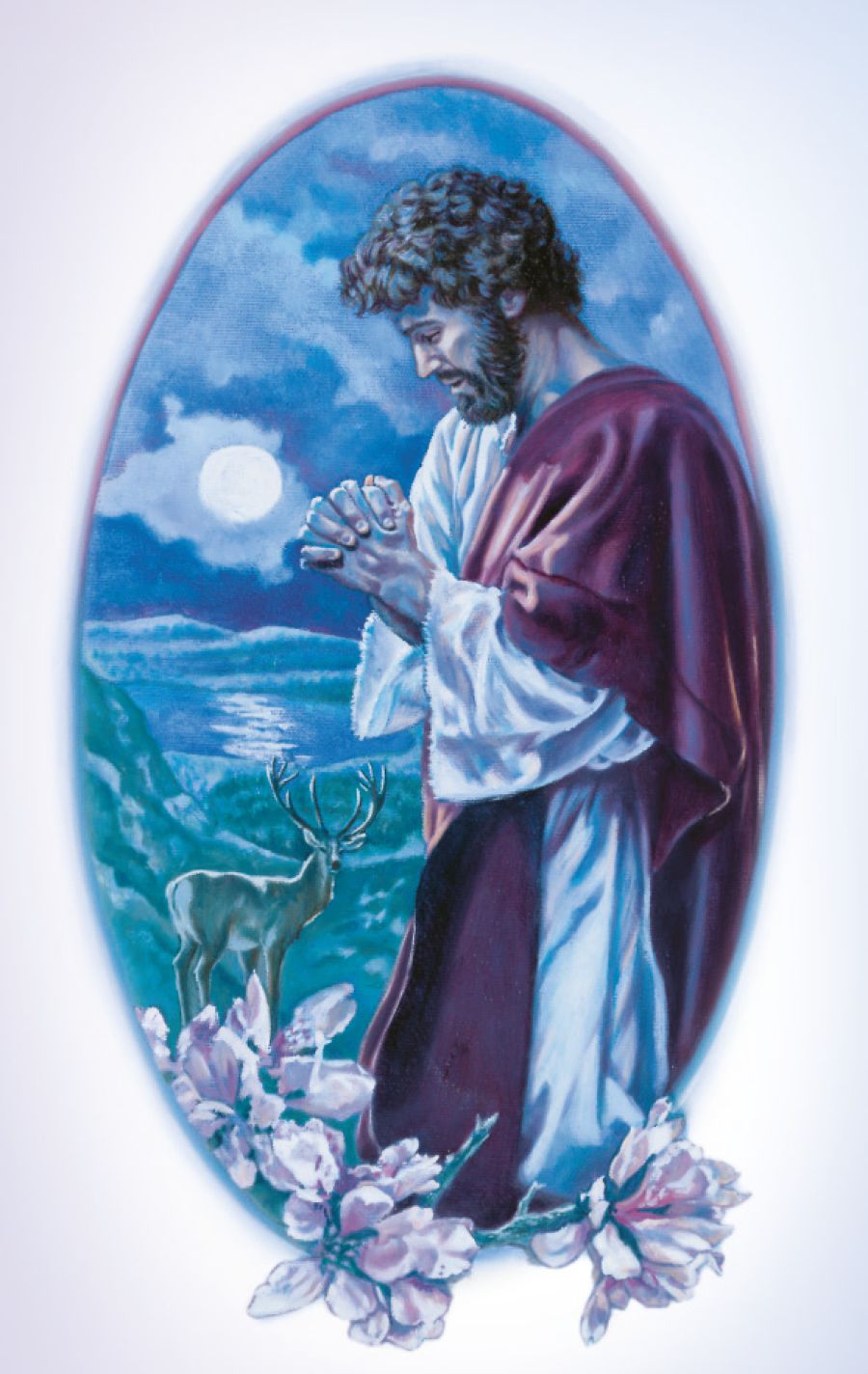 Jesus prays alone at night