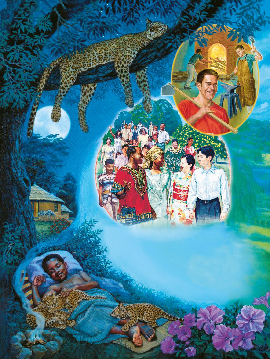 People of various races enjoy the peace and security of the new world