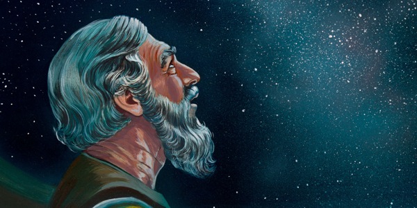 Abraham looking up toward the starry heavens