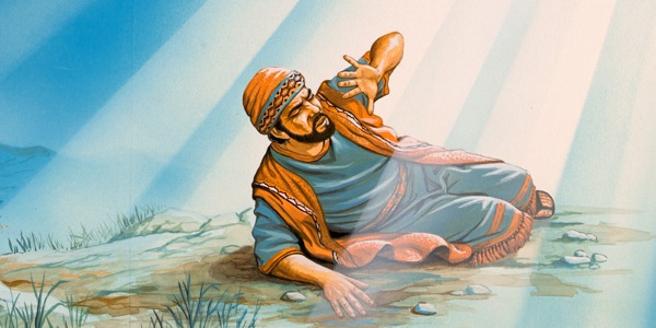 On the road to Damascus, a light flashes and Saul falls to the ground
