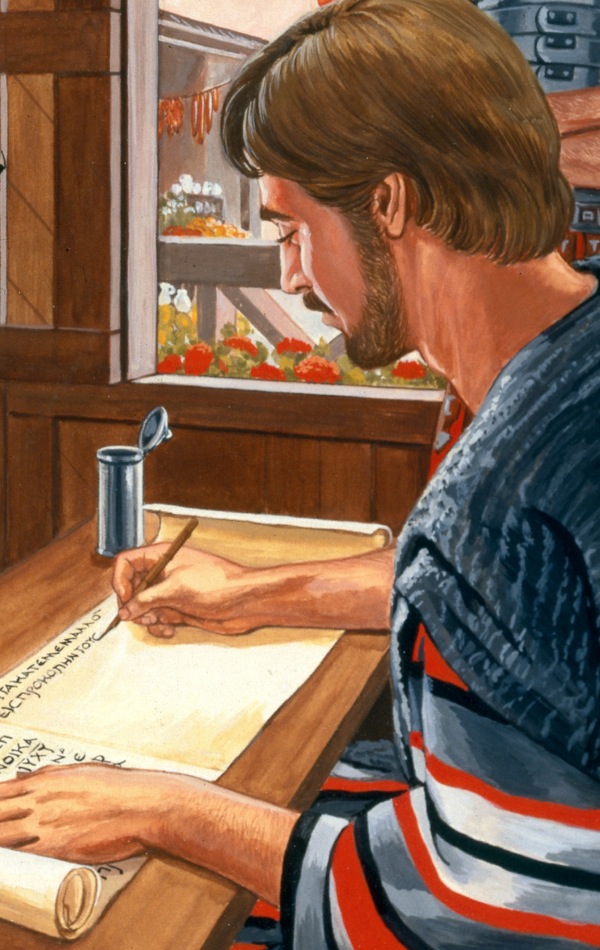 Timothy writing down Paul’s words