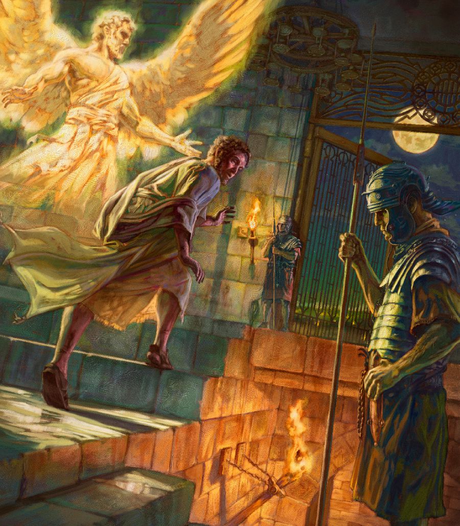 Peter is led out of prison by an angel