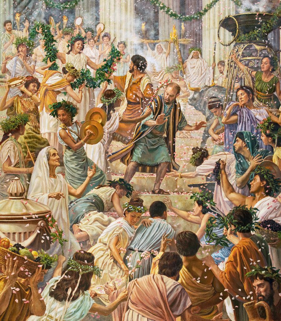 Paul and Barnabas resist adulation in Lystra