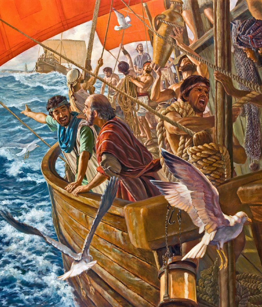 Paul and Timothy aboard a ship