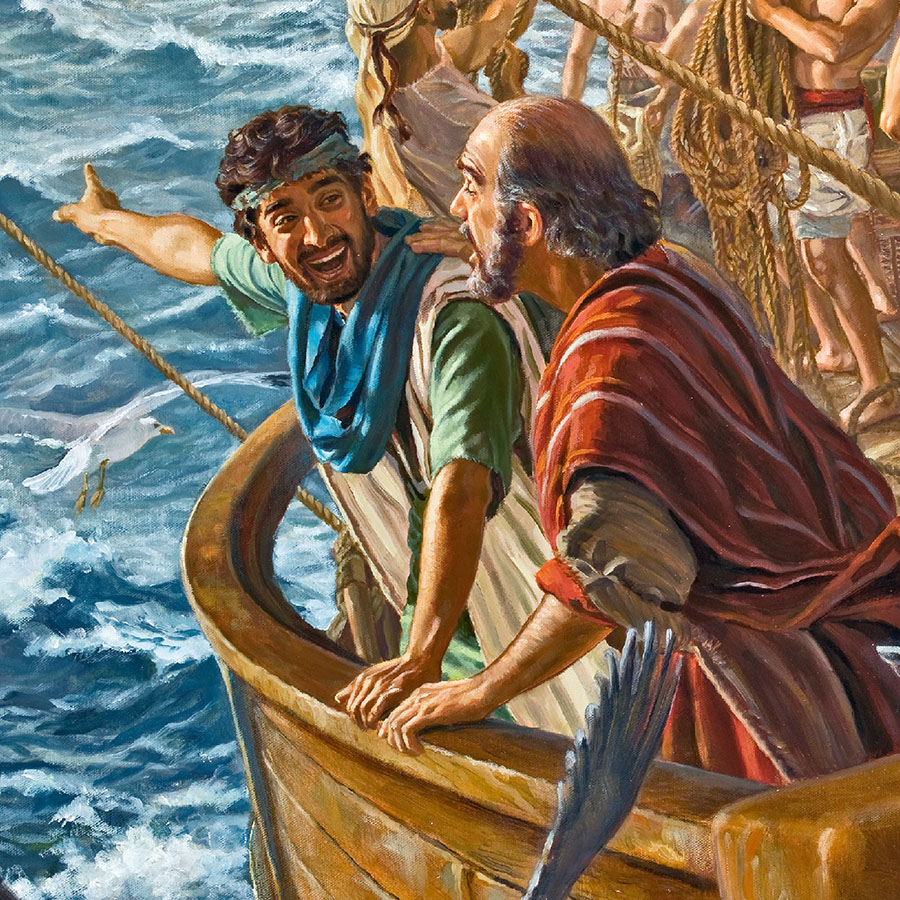 Paul and Timothy aboard a ship