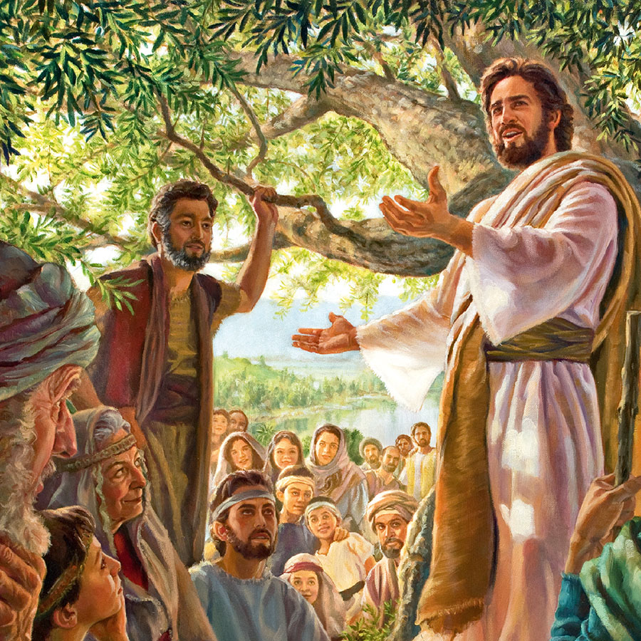 Jesus commissions the apostles and other followers on a mountain in Galilee