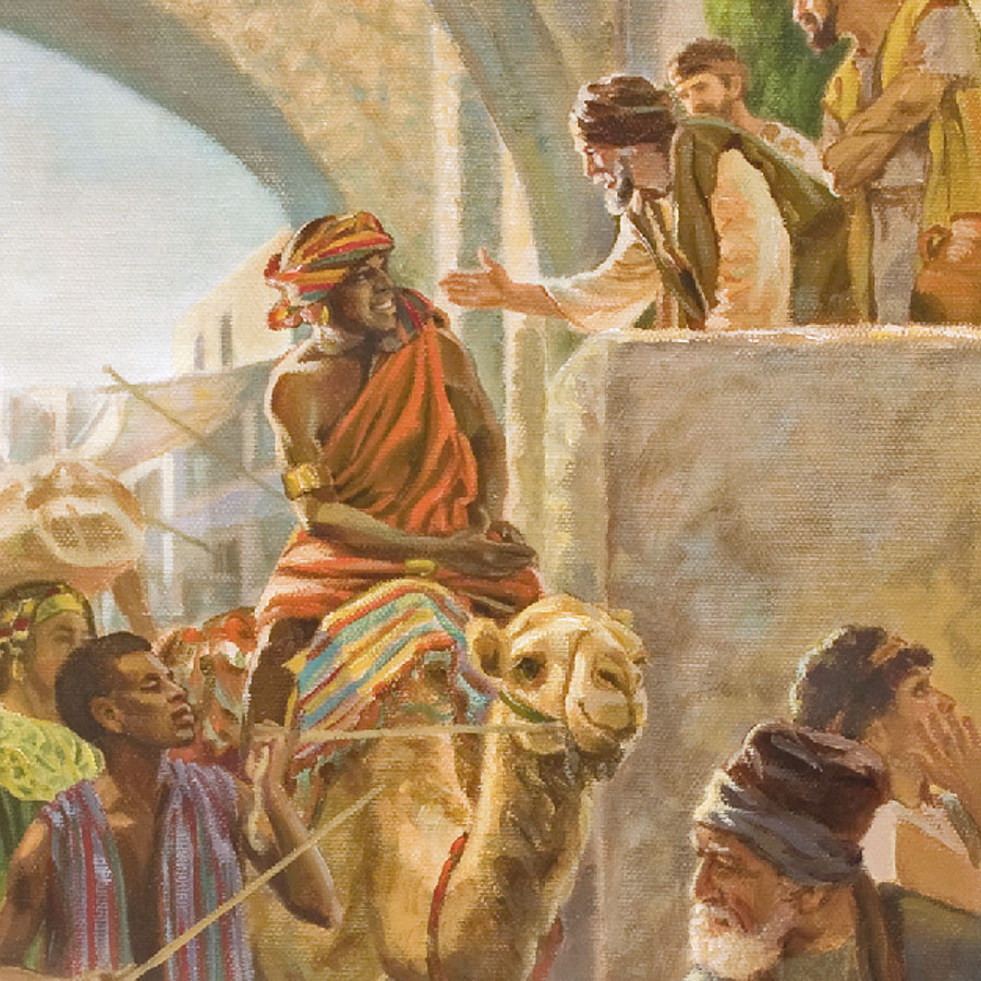 At Pentecost, the disciples begin speaking to visitors in their own languages