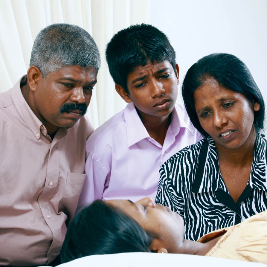 A grieving family
