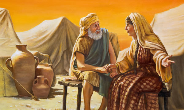 Abraham listening to Sarah