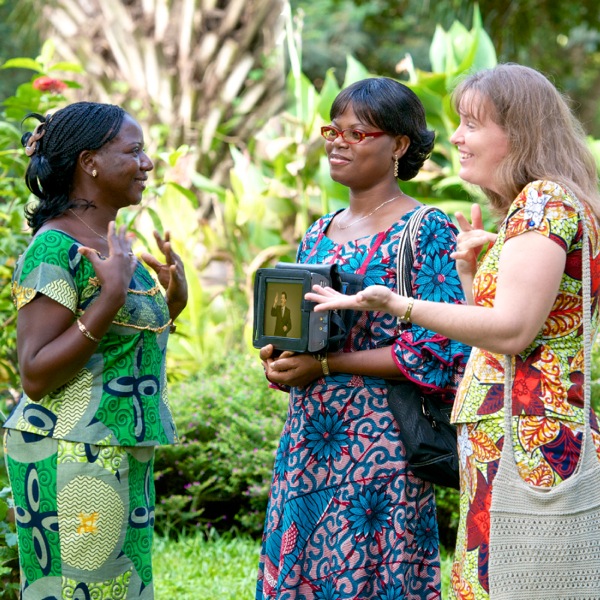 Anne-Rakel preaching in sign language in Togo