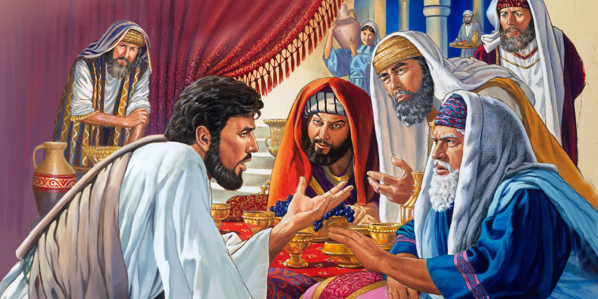 Jesus condemns the Pharisees for their religious traditions and hypocrisy