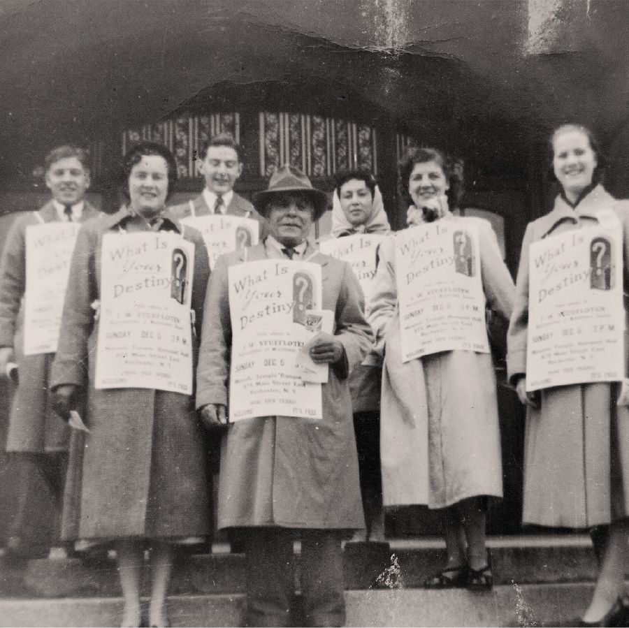 Denton Hopkinson and others advertising a public lecture in 1953
