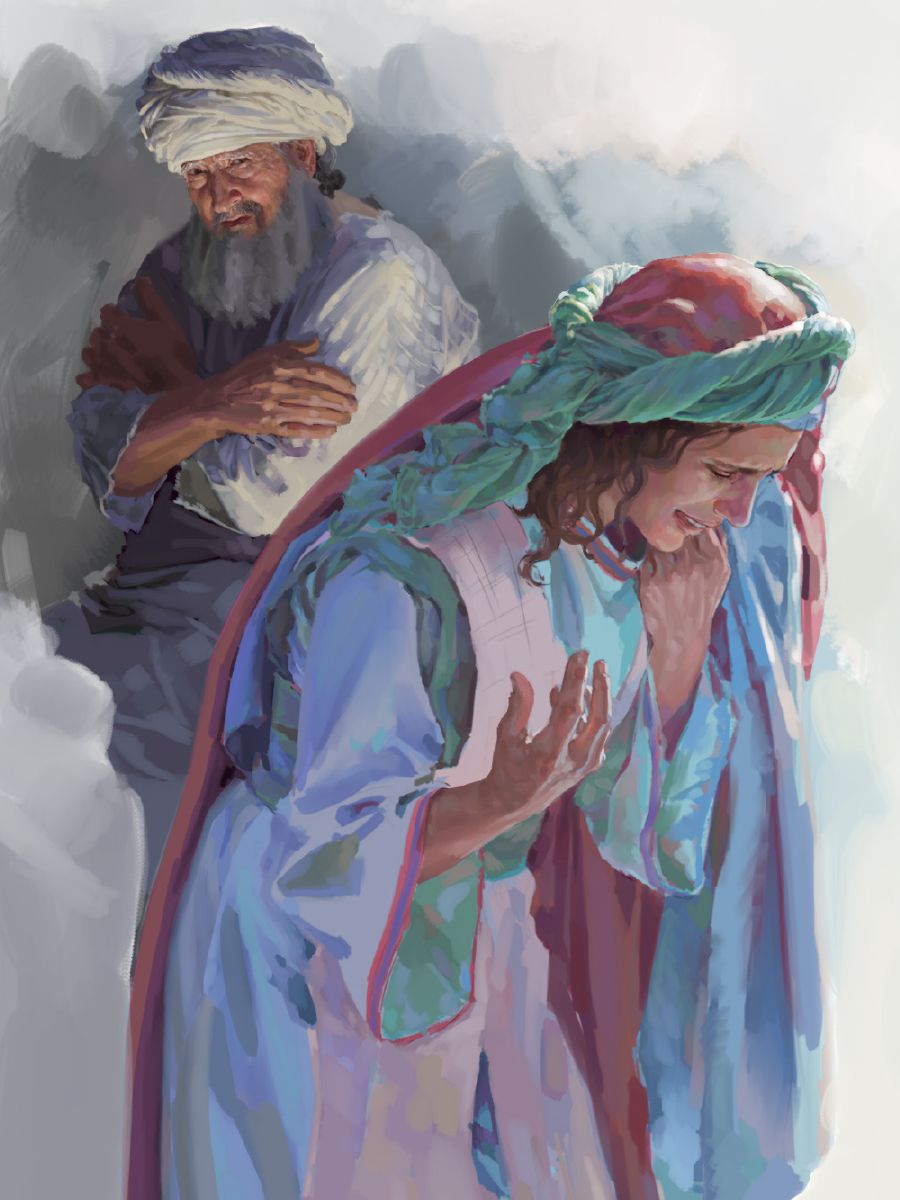 High Priest Eli sees Hannah crying as she prays