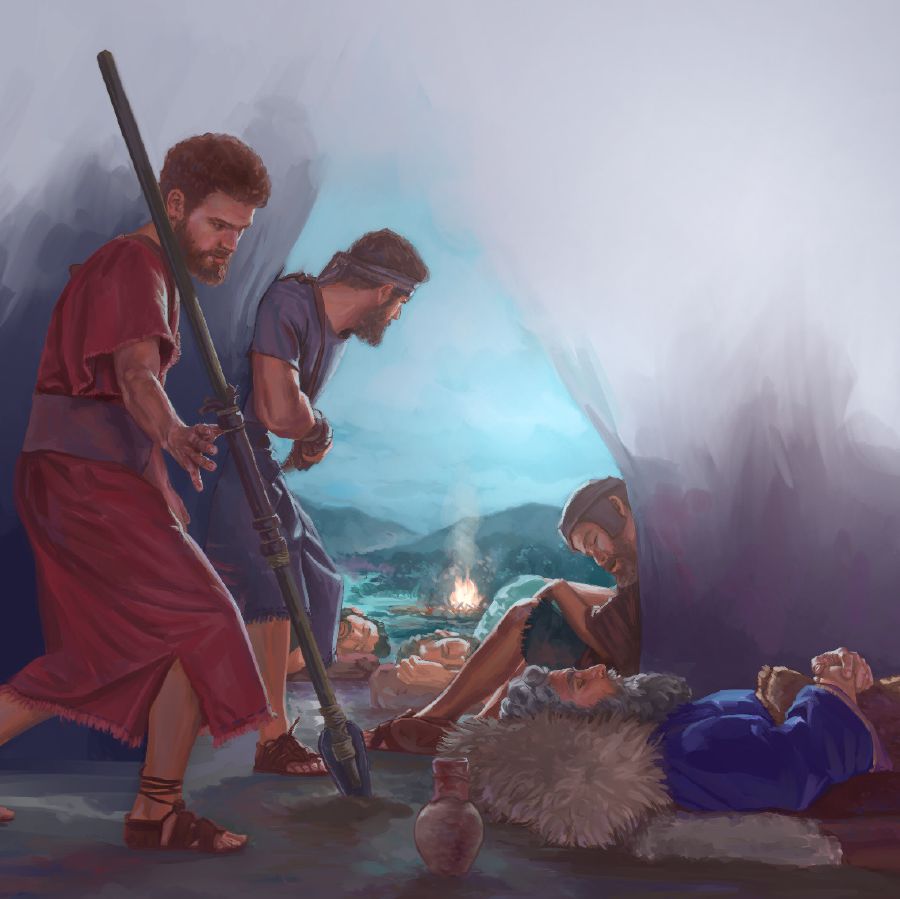 David takes Saul’s spear while he sleeps