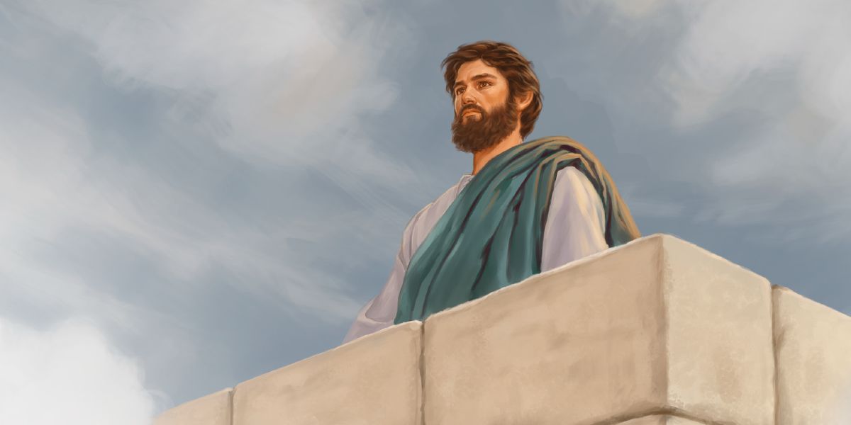 Jesus refuses to jump from the highest point of the temple