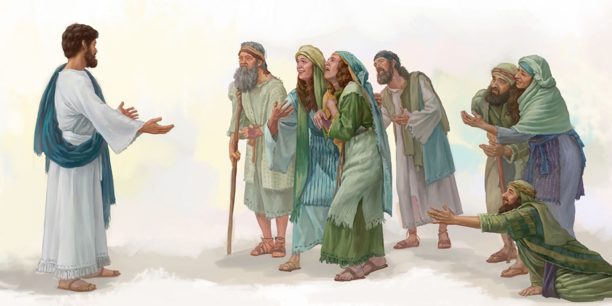 Sick people come to Jesus to be healed