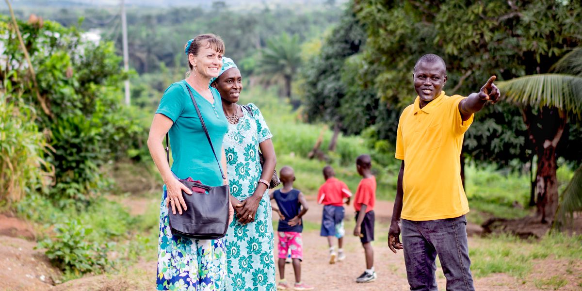 People in Sierra Leone direct Crystal to deaf people in the area