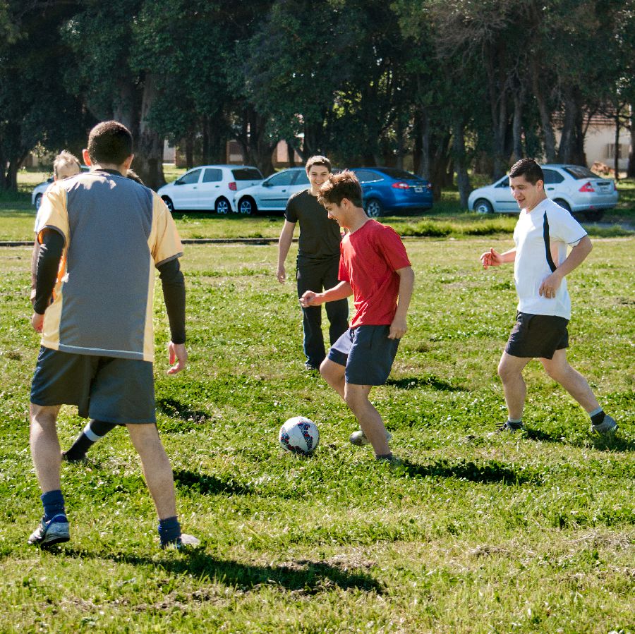 Jorge plays soccer with brothers in Argentina