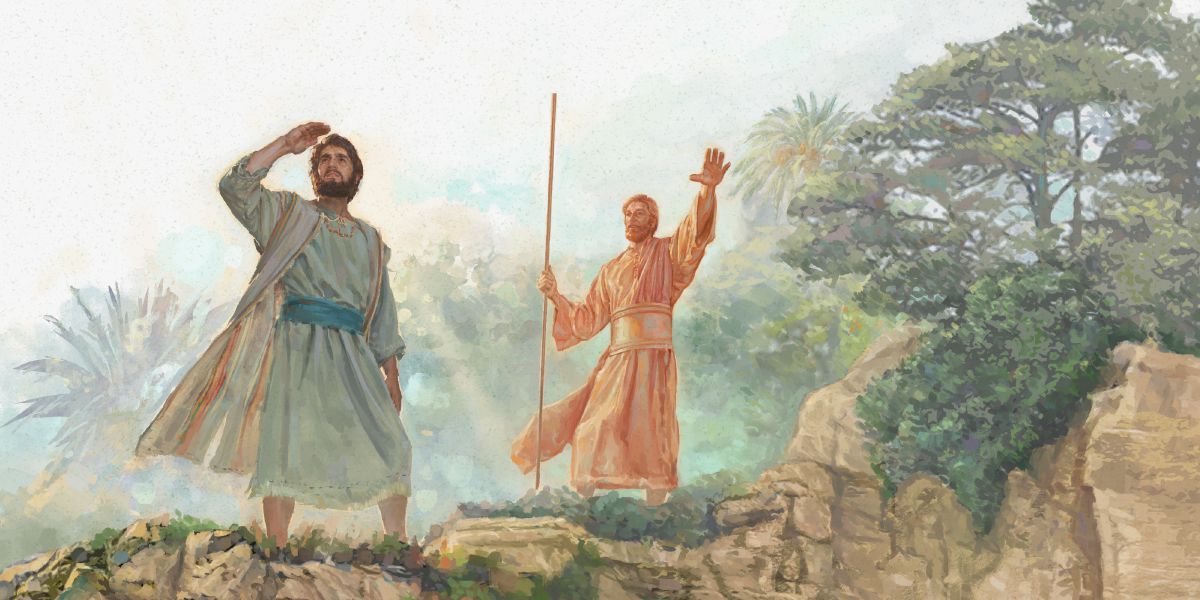 A man with a copper appearance, showing Ezekiel the land inheritance.