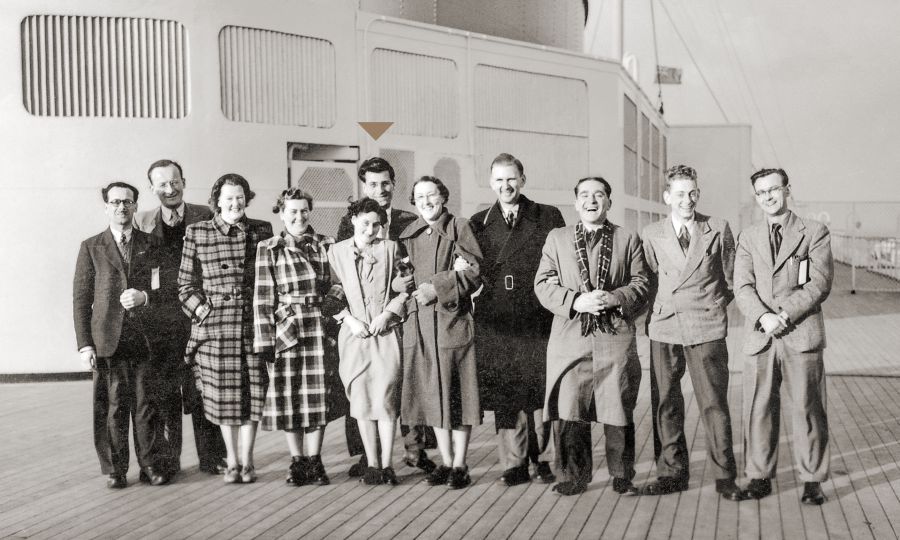 Edward Bazely and others head to Gilead School aboard the Queen Elizabeth