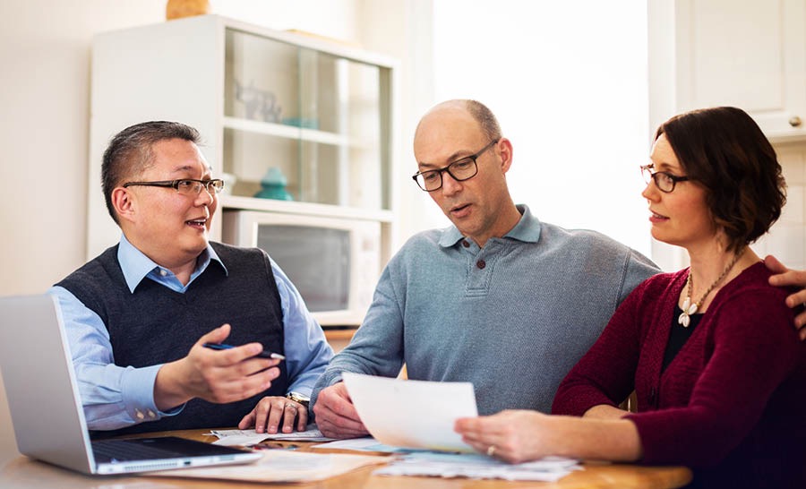 A brother helps the couple deal with paperwork