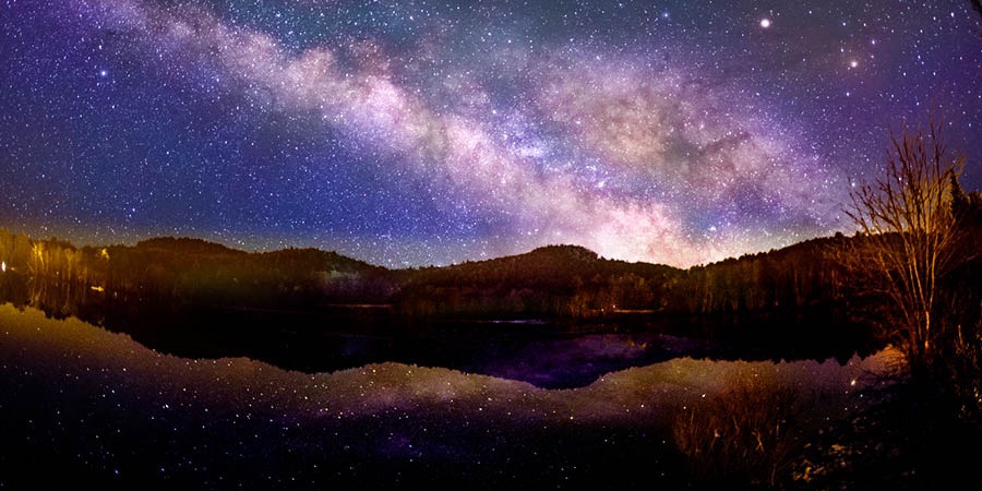 The starry night sky