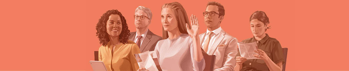 A Bible student raising her hand at a congregation meeting of Jehovah’s Witnesses.