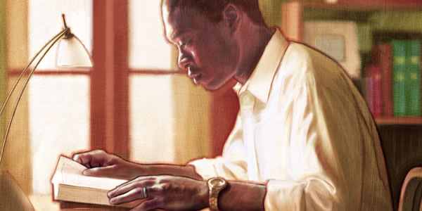 A man studying the Bible