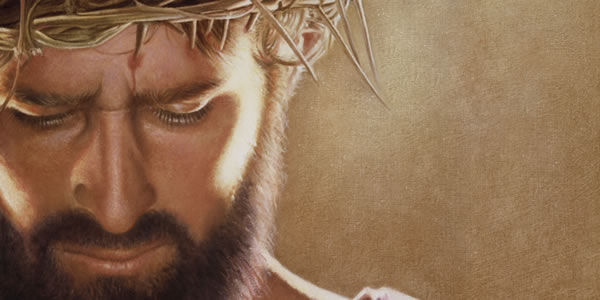 Jesus wearing a crown of thorns