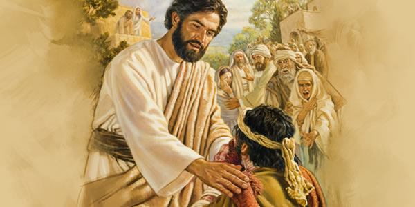 Jesus does good, heals a man