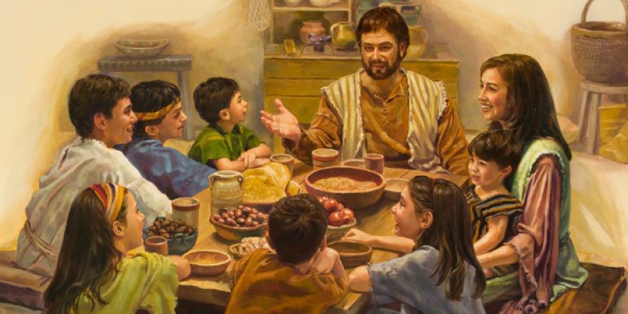 Mary and Joseph with Jesus and his siblings