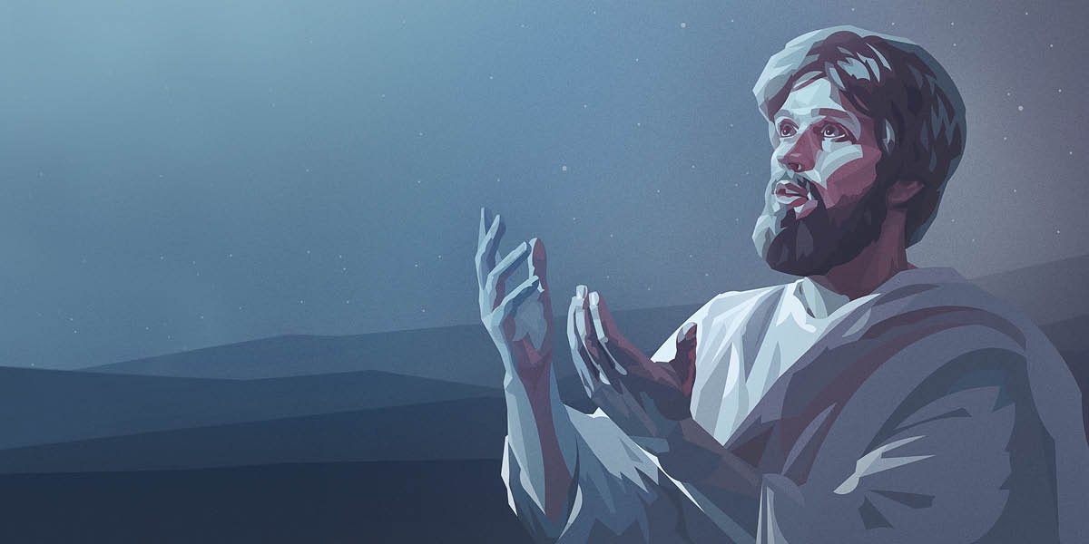 Jesus praying to his heavenly Father