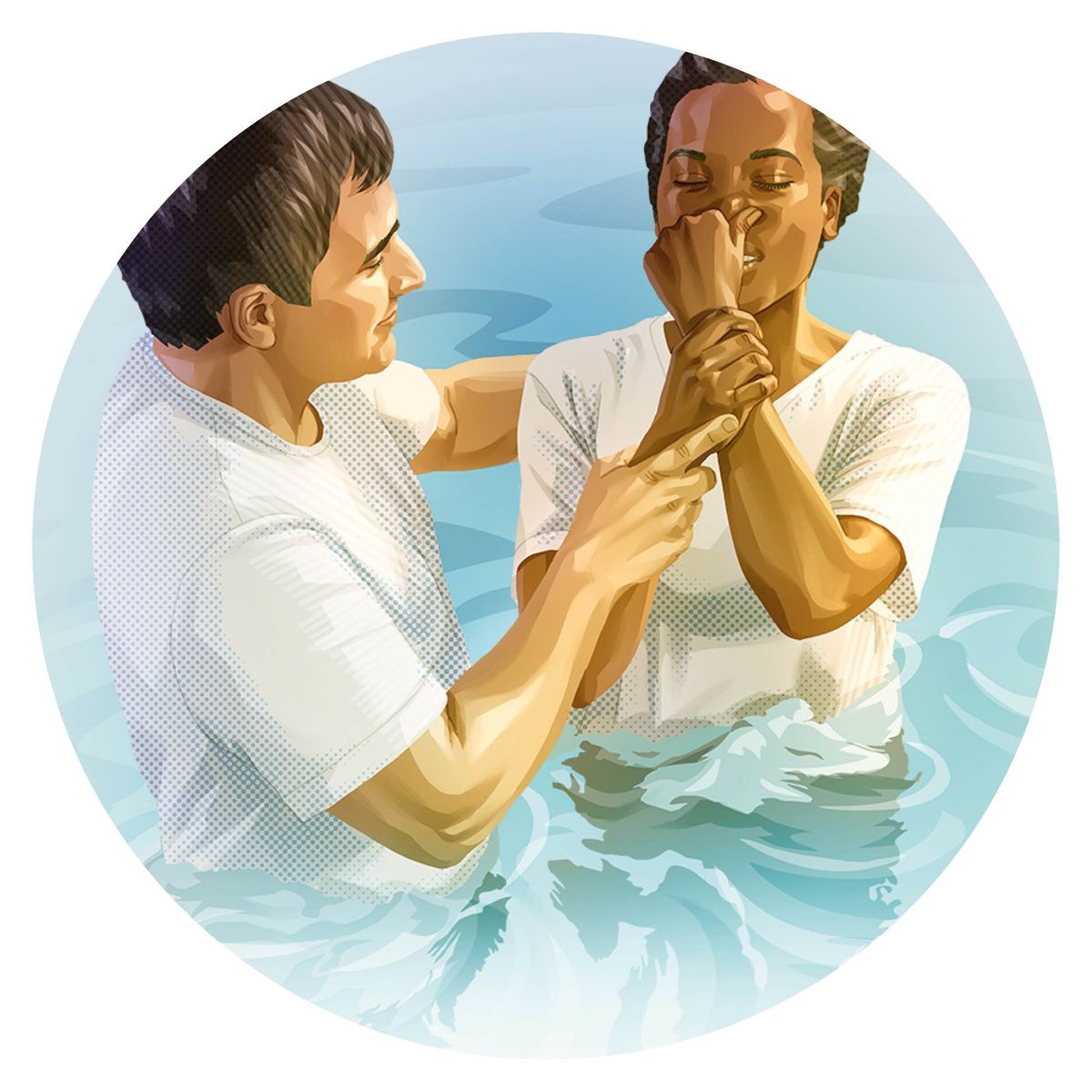 A woman getting baptized.