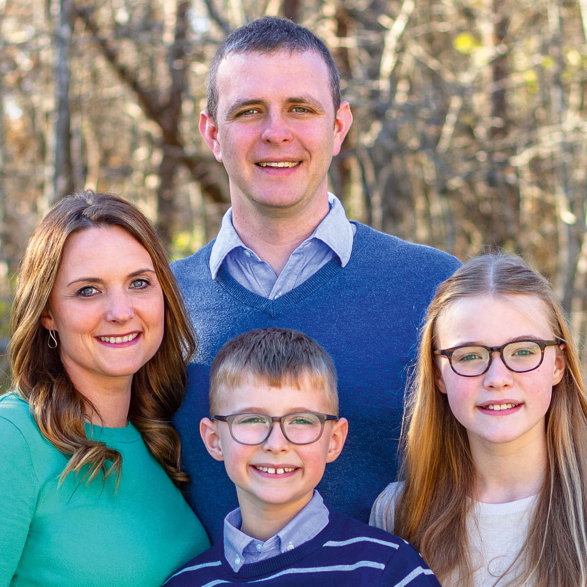 Nathan and Emma with their children, Eli and Hope.