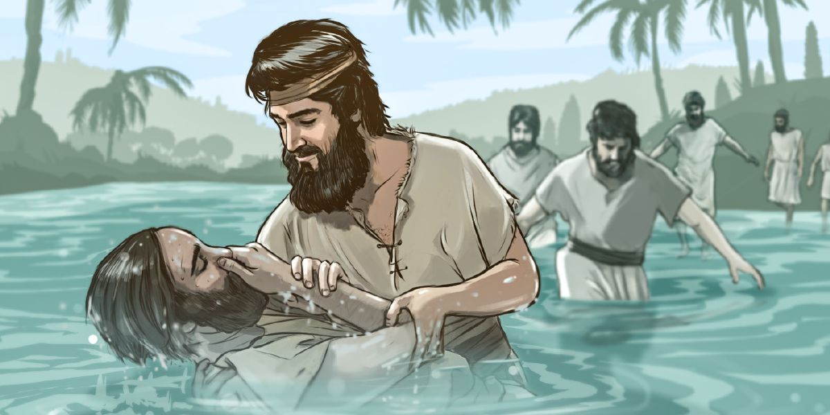 John the Baptist baptizing people.